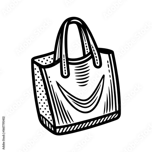 Shopping bag icon vector illustration with handle and gift design