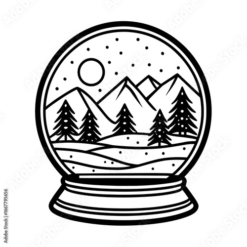 Christmas tree and crown vector icon illustration with holiday and winter design elements
