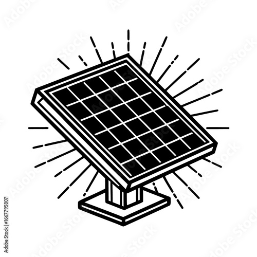 Solar panels isolated on white background with technology and metal elements