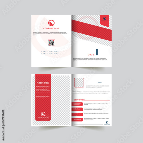 Clean corporate bi fold business brochure design.  bi fold business brochure design