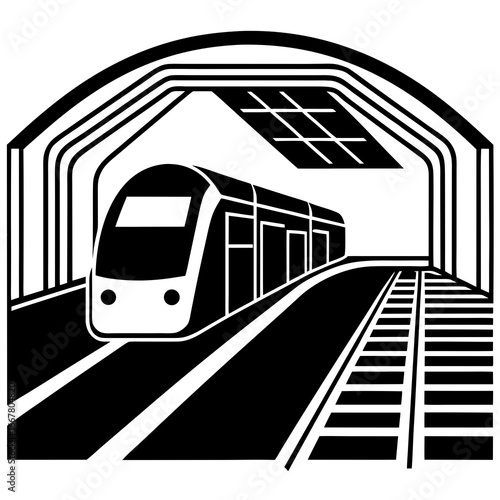 Modern Subway Station with Digital Maps and Automated Ticketing Vector