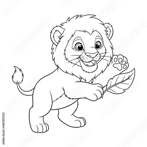 Zebra foal grazing coloring page, simple African animal line art.