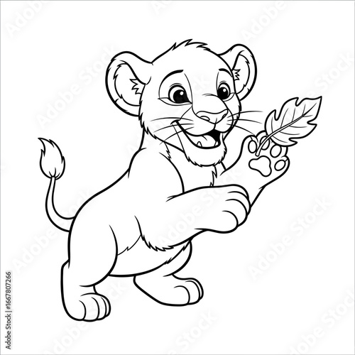 Zebra foal grazing coloring page, simple African animal line art.