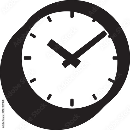 Clock icon vector: time, watch, hour, minute - free download eps silhouette