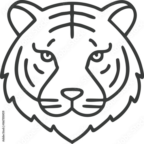 Tiger icon with line style perfect for uiux design
