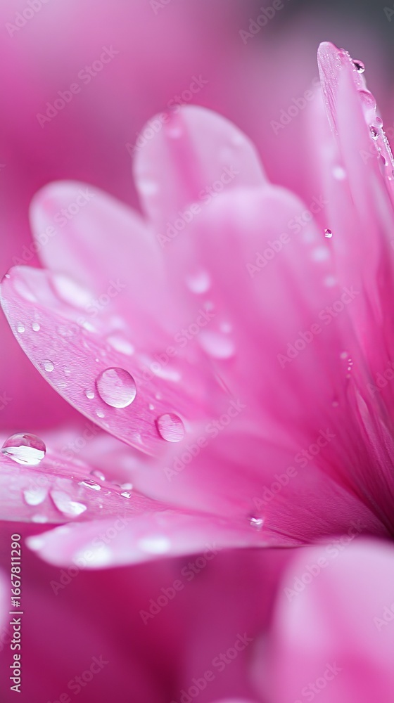 Fototapeta premium Close-up of a pink flower with water droplets (3)
