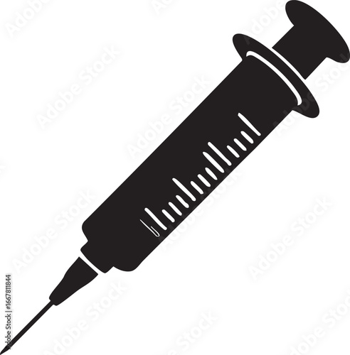 Syringe vector: medical injection, vaccine, and healthcare illustration eps silhouette