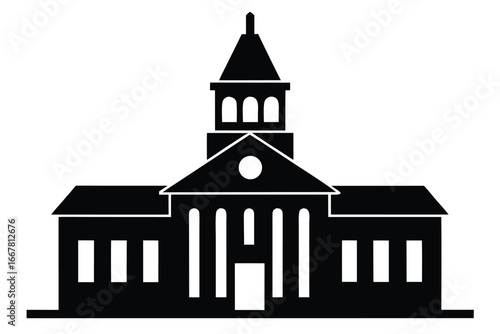 town hall vector icon silhouette