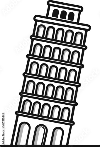 leaning tower of pisa silhouette