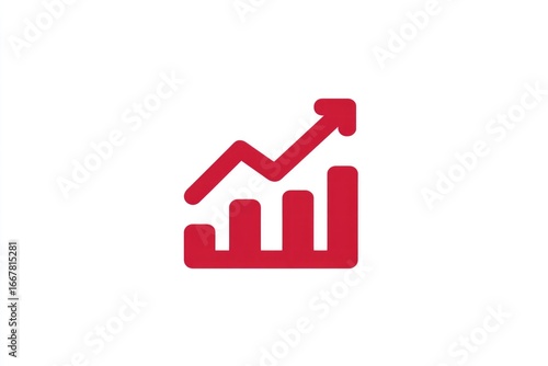 Red upward trending bar graph icon (1)