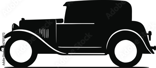 black and white car
Vintage Classic Car Silhouette – Retro Oldtimer Vector Illustration