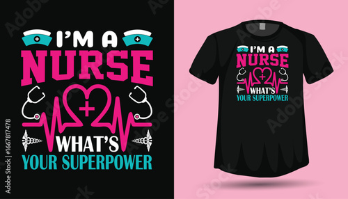 Nurse T‑Shirt Design Vector Graphics


