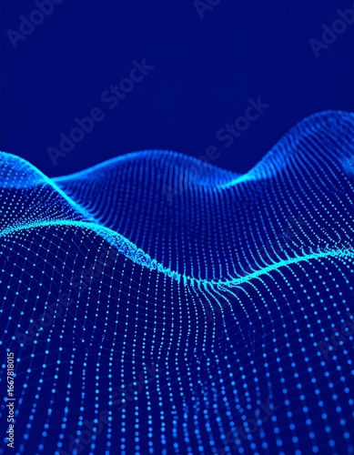 Blue digital wave pattern, abstract background