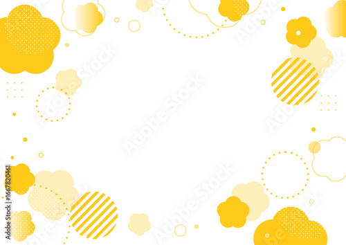 幾何学 花 グラフィック フレーム 背景素材 黄色