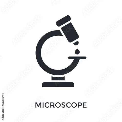 Microscope Icon Glyph Style. Vector Illustration For Graphic Design