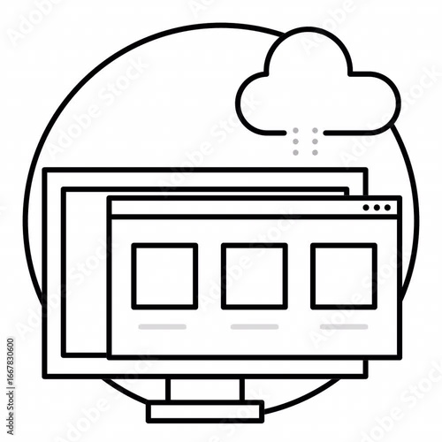 cloud computing animated line icon 