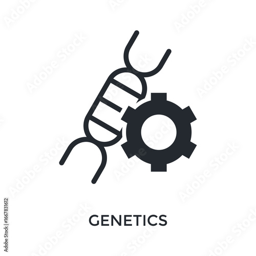 Genetics Icon Glyph Style. Vector Illustration For Graphic Design