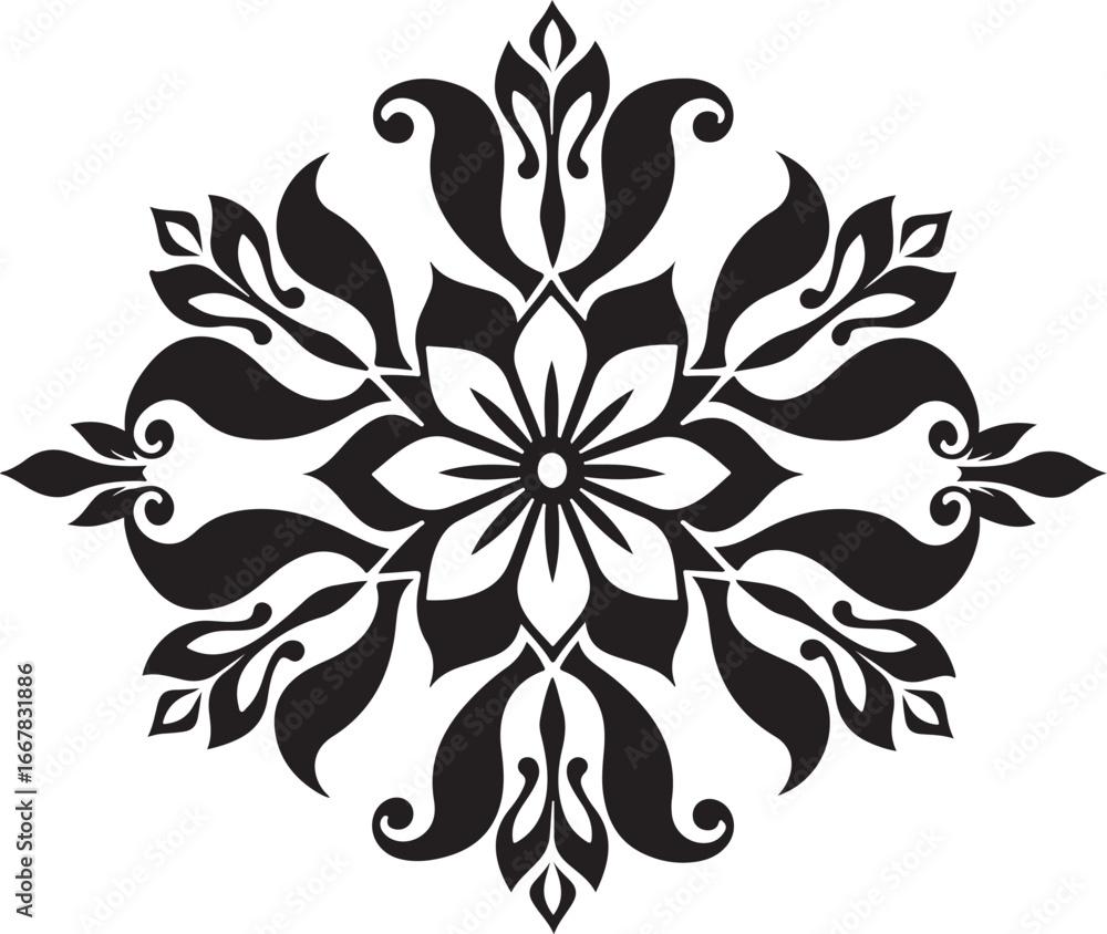 Obraz premium Floral Mandala Ornament Set