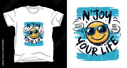 N joy yourself motivational emoji graphic vector art t-shirt design print