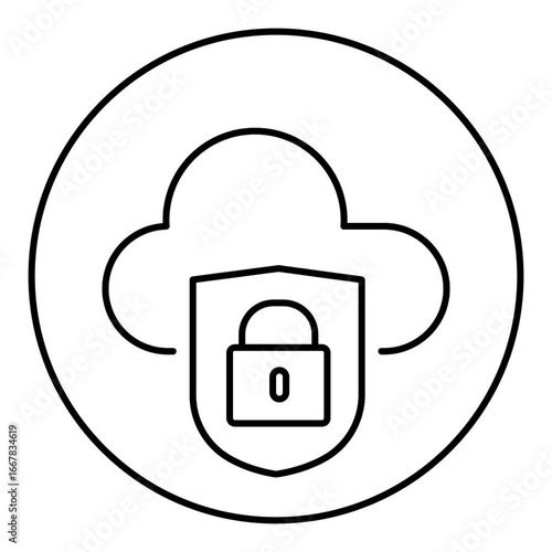 cloud security data protection animated line icon