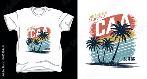 California beach summer graphic vector art t-shirt design print