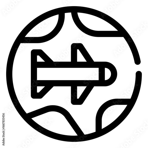 icon travelling with style outline