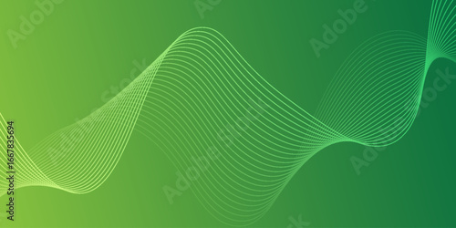 Abstract green background with smooth flowing lines. Eps10