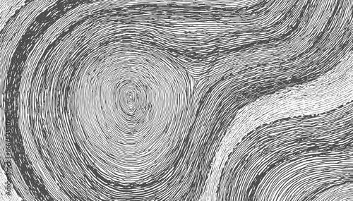A monochrome abstract pattern of swirling lines and curves creating a sense of movement and texture.