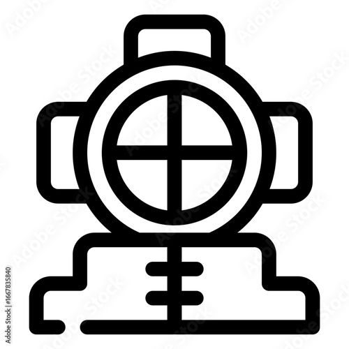 icon diving helmet with style outline