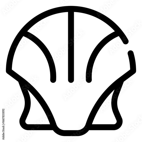 icon seashell with style outline