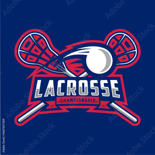 lacrosse sports logo and badge