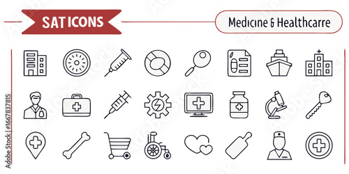 Hexagon Background With Medical And Healthcare Icons