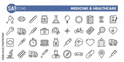 Hexagon Background With Medical And Healthcare Icons