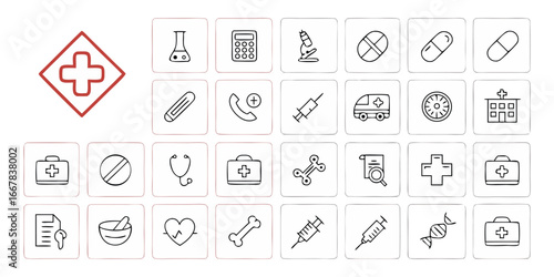 Hexagon Background With Medical And Healthcare Icons