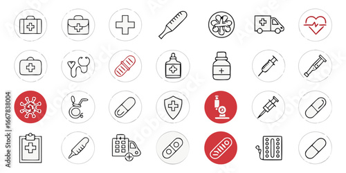 Hexagon Background With Medical And Healthcare Icons