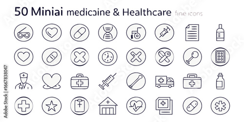 Hexagon Background With Medical And Healthcare Icons