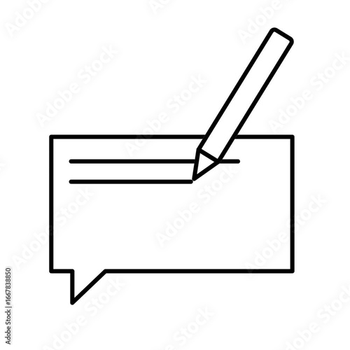 chat message writing bubble outline animated icon