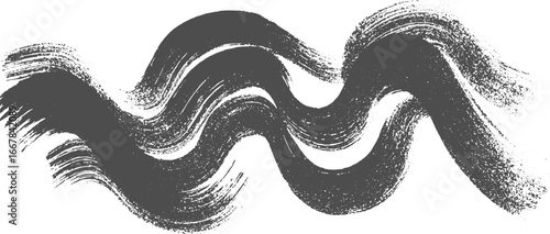 Vector grey featuring textured grey brush stroke wave vector. Scalable design suitable for various applications.