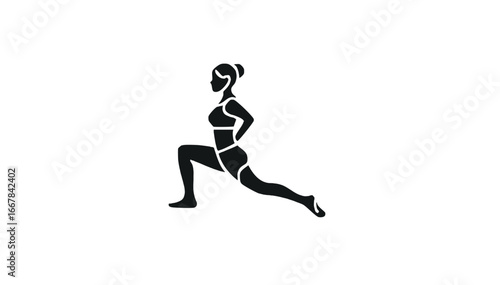 Lunge pose women silhouette