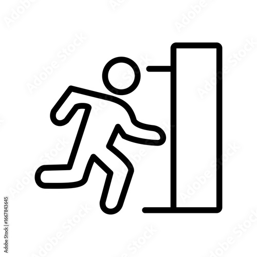 Emergency Exit Door icon  or logo isolated sign symbol vector illustration - high quality black style vector icons