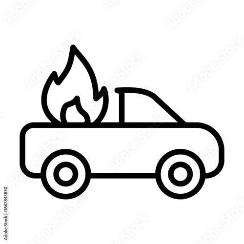 Car Fire icon  or logo isolated sign symbol vector illustration - high quality black style vector icons