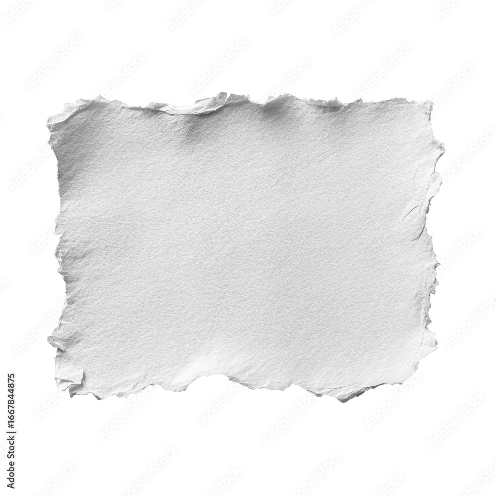 Obraz premium Torn white paper for note or message on transparent background