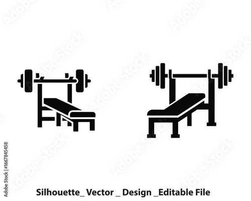 Vector art of bench press silhouette vector design