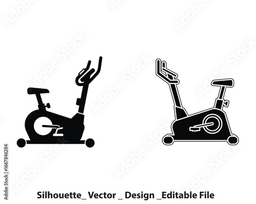 Vector art of silhouette of an exercise bike for indoor cycling
