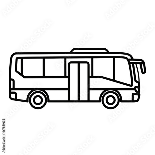 Urban City Public Transportation Bus Service Passenger Vehicle Vector Icon for Transit Applications