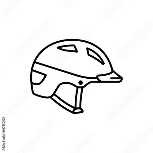 Protective Safety Helmet Sports Equipment Vector Icon for Head Protection and Security