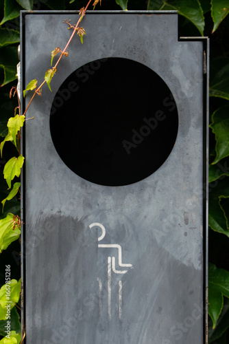 close-up of a trash can