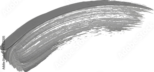 Gray paint brush stroke on transparent background, isolated on transparent background