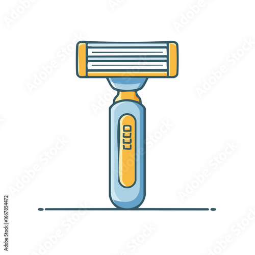 Illustrated Razor for Shaving Hygiene Grooming Kit Illustration Vector