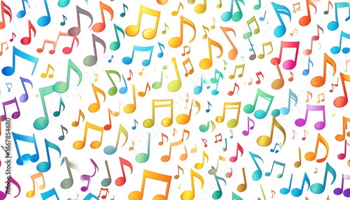Vibrant musical notes pattern